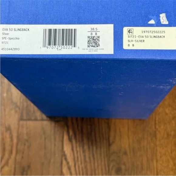 Stuart Weitzman 50 Silver Slingback Kitten Heels | Size 8 | New in Box - Picture 10 of 11